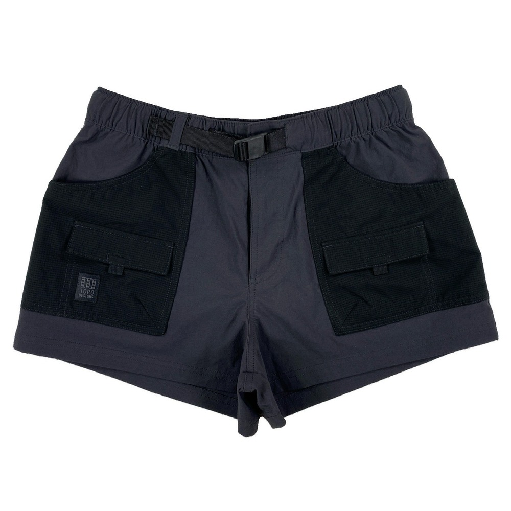 Topo Designs Retro River Shorts Women's Small Black Belt Zipper Pocket